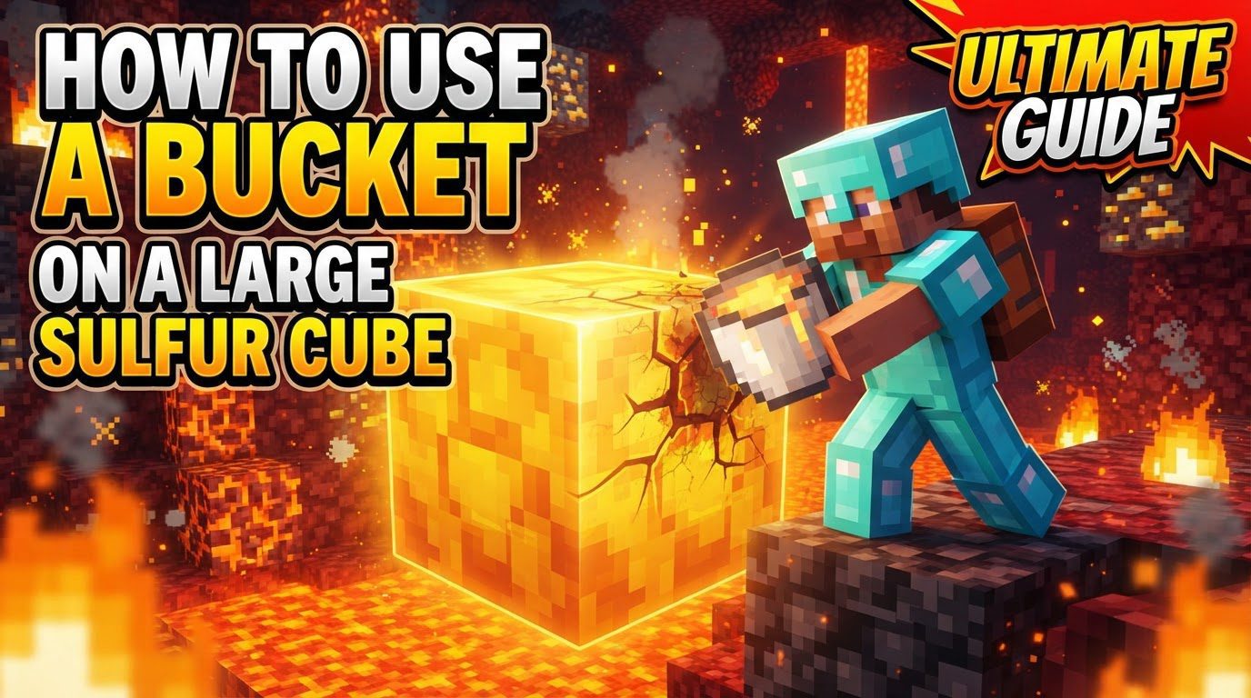 use a bucket on a large sulfur cube in Minecraft