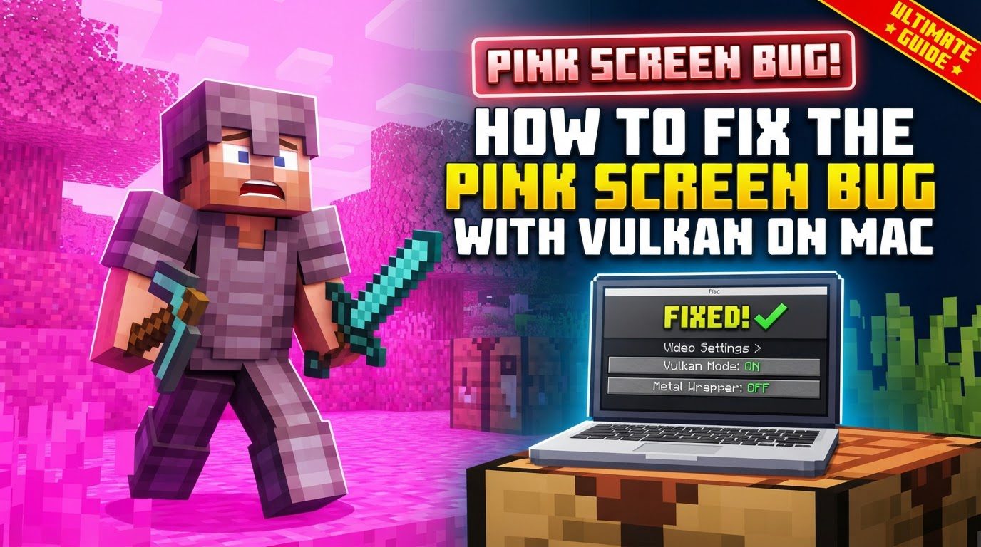 fix the pink screen bug with Vulkan on Mac in Minecraft