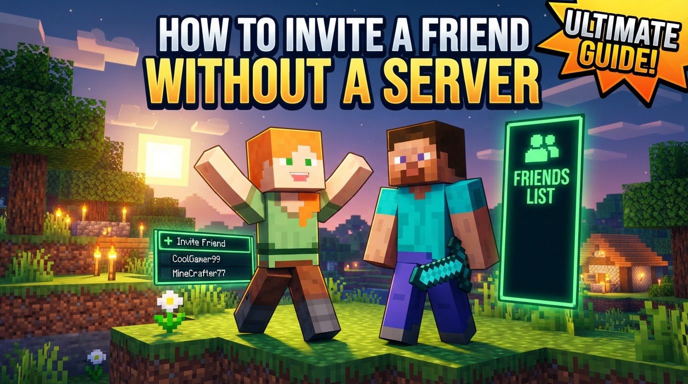 invite a friend without a server using the friends list in Minecraft