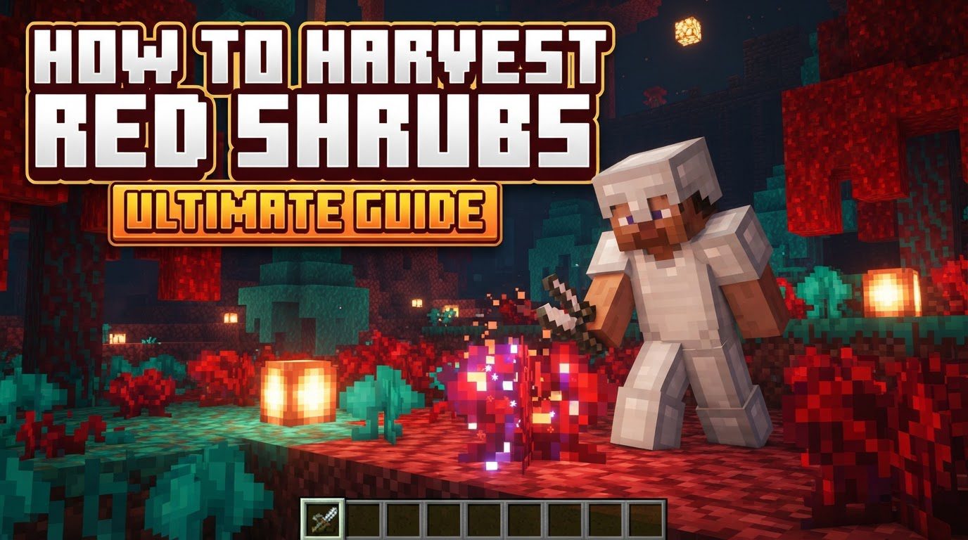 harvest red shrubs in Minecraft