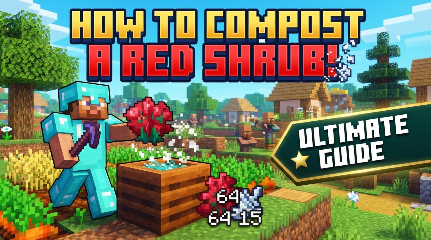 compost a red shrub in Minecraft