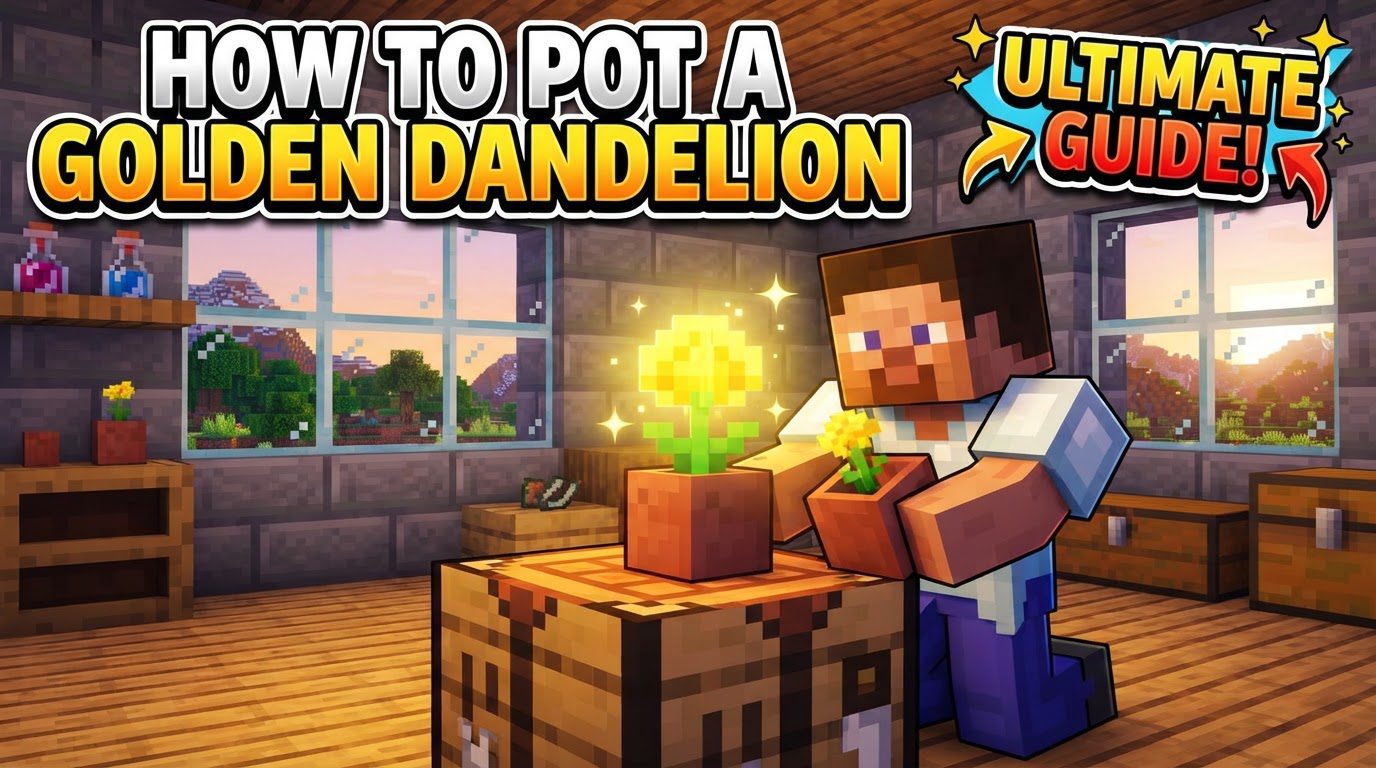 pot a golden dandelion in Minecraft
