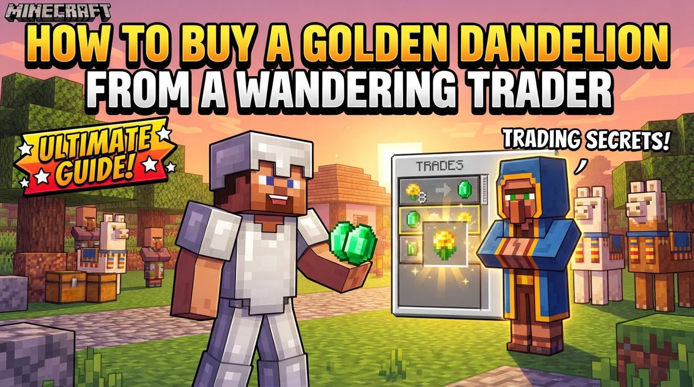 buy a golden dandelion from a wandering trader in Minecraft