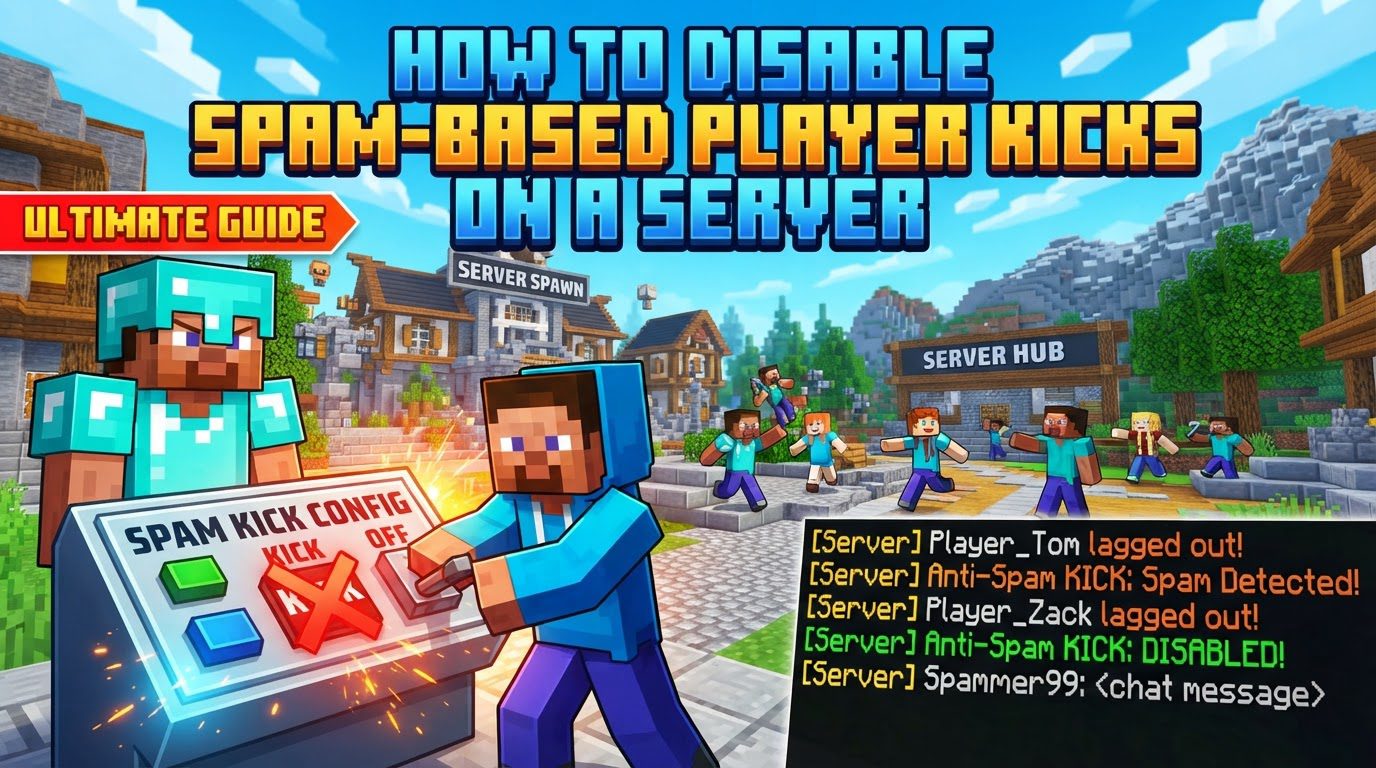 disable spam-based player kicks on a server in Minecraft