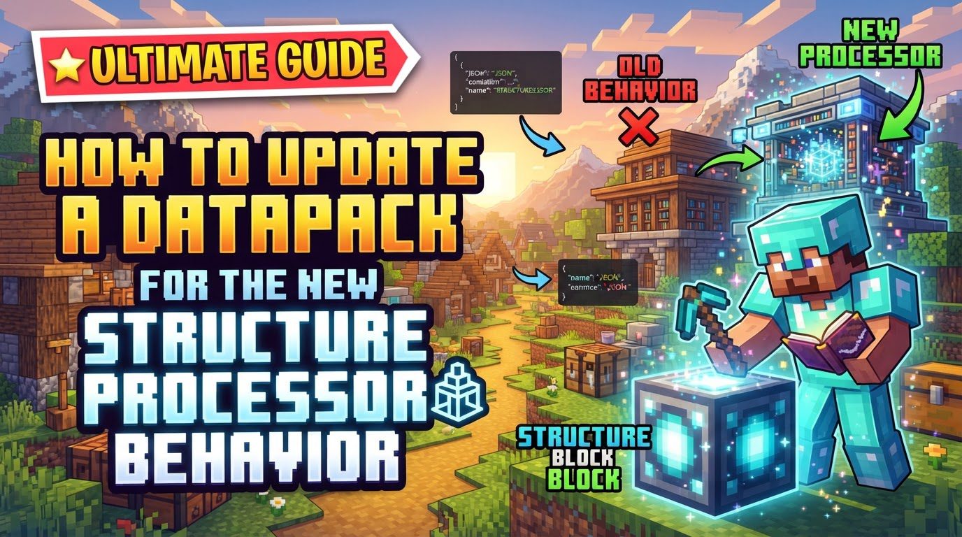 update a datapack for the new structure processor behavior in Minecraft