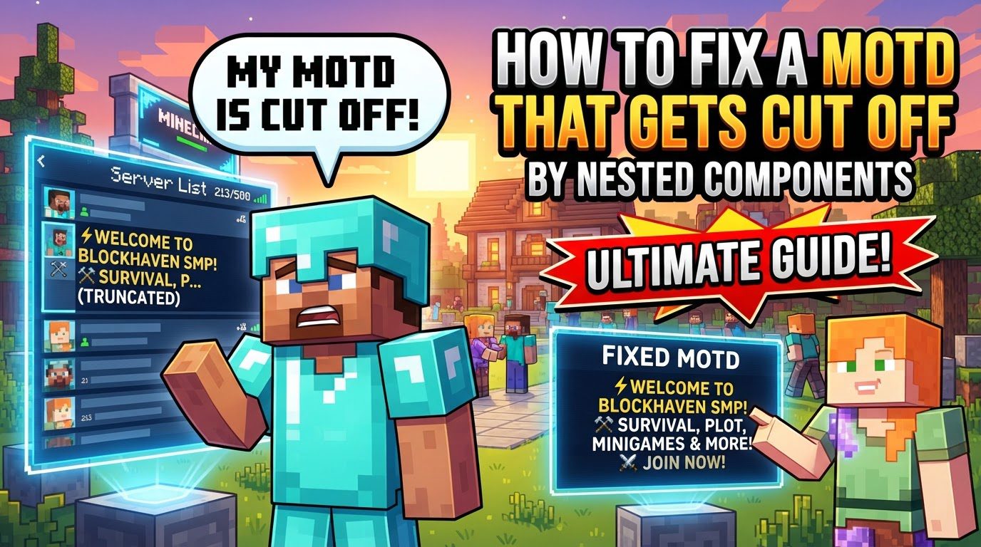 fix a MOTD that gets cut off by nested components in Minecraft