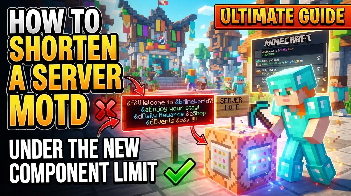 shorten a server MOTD under the new component limit in Minecraft