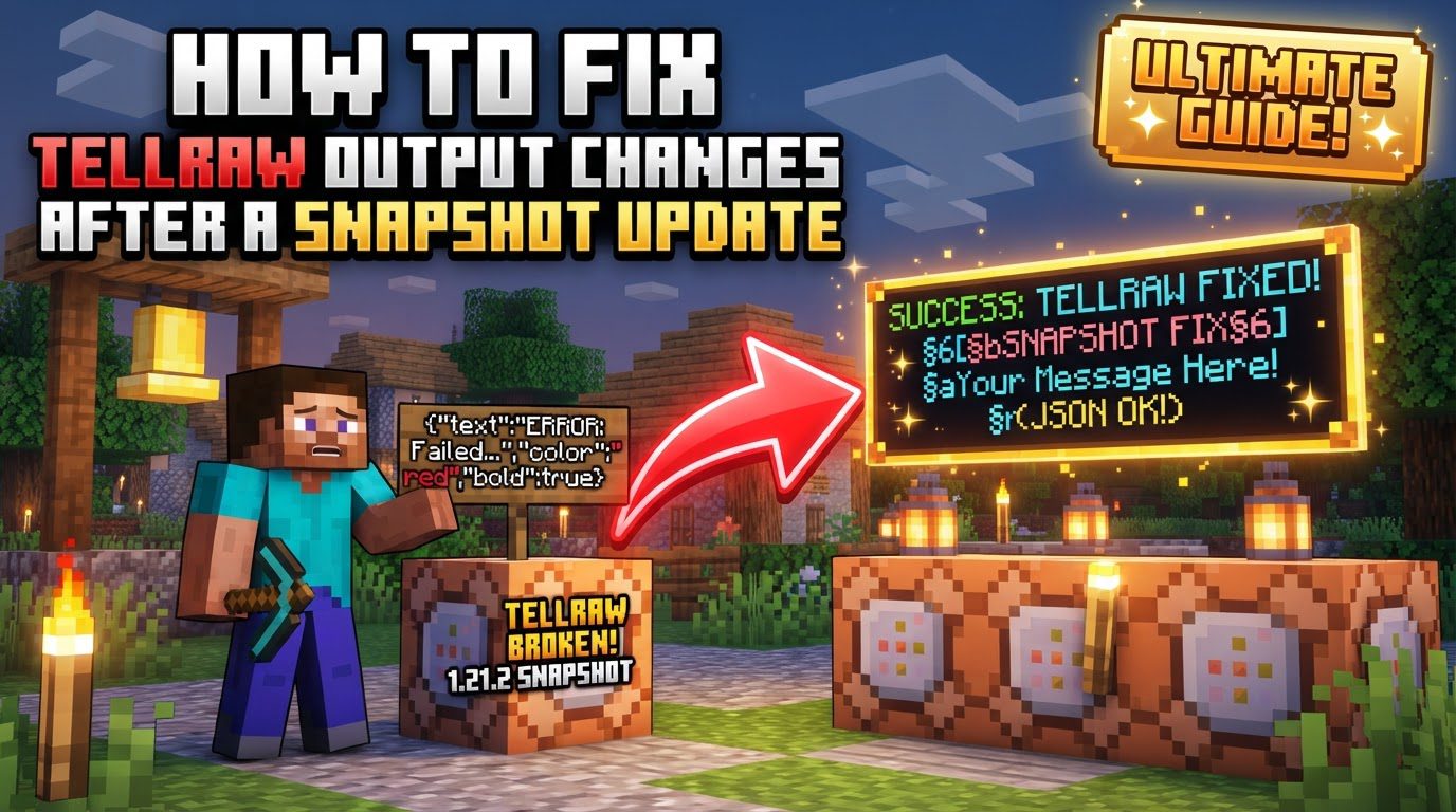 fix tellraw output changes after a snapshot update in Minecraft