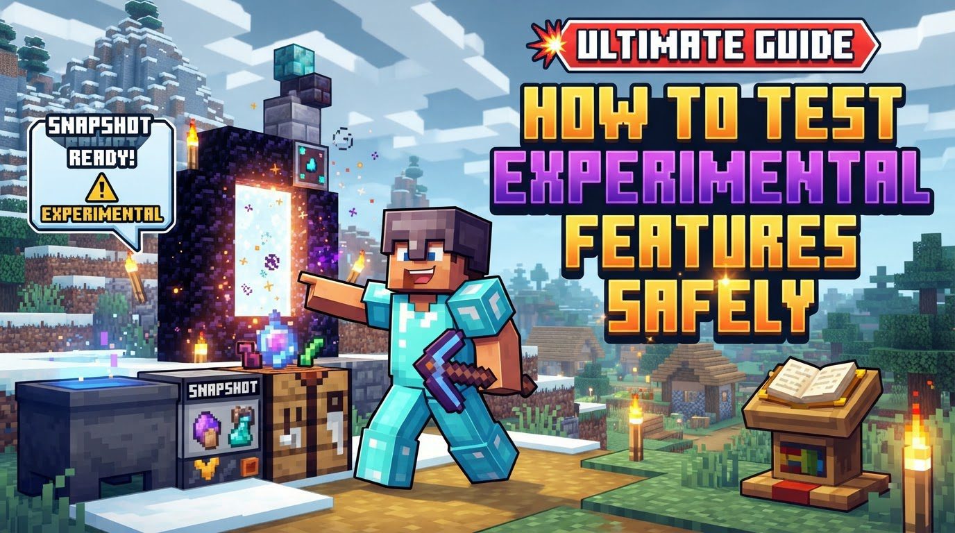 test experimental features in a snapshot safely in Minecraft