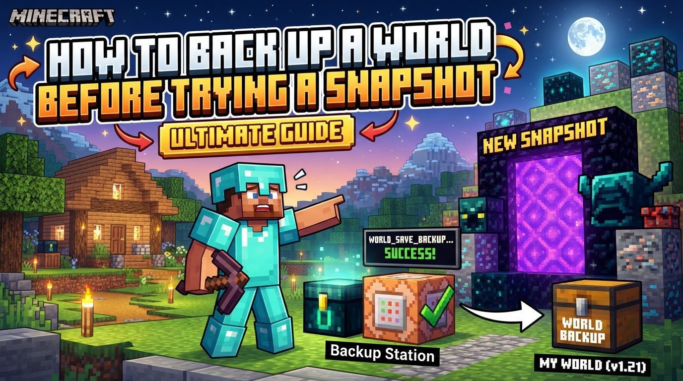 back up a world before trying a snapshot in Minecraft