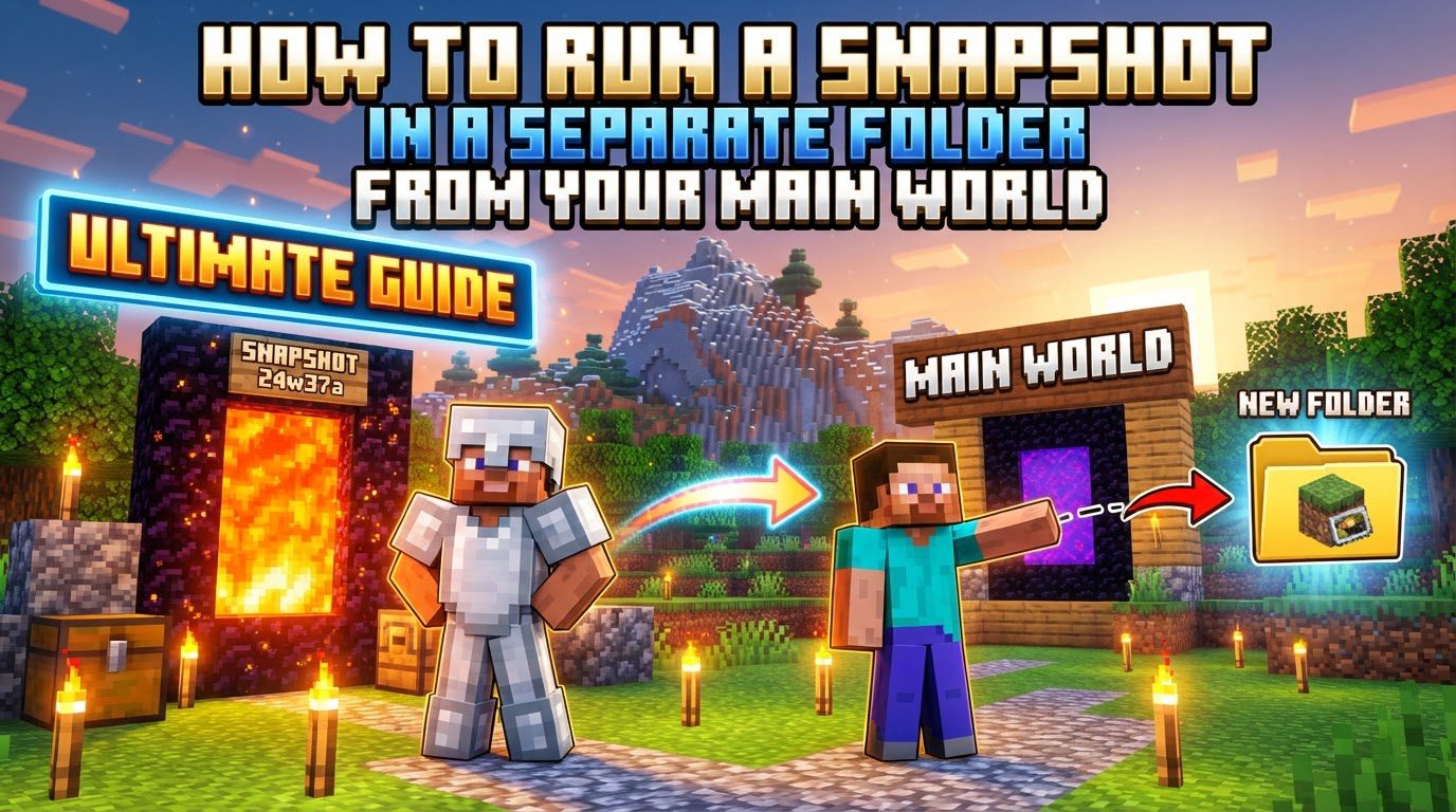run a snapshot in a separate folder from your main world in Minecraft