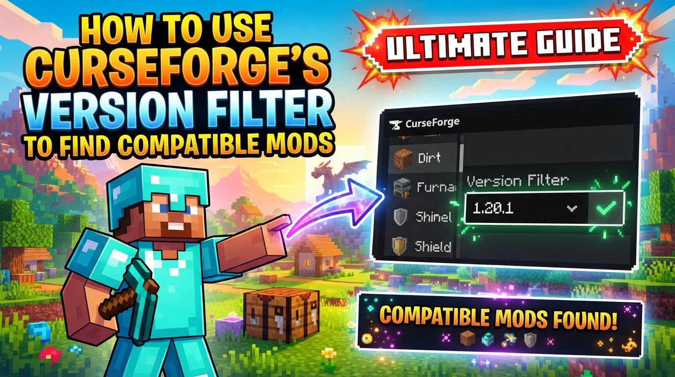 How to use CurseForge's version filter to find compatible mods
