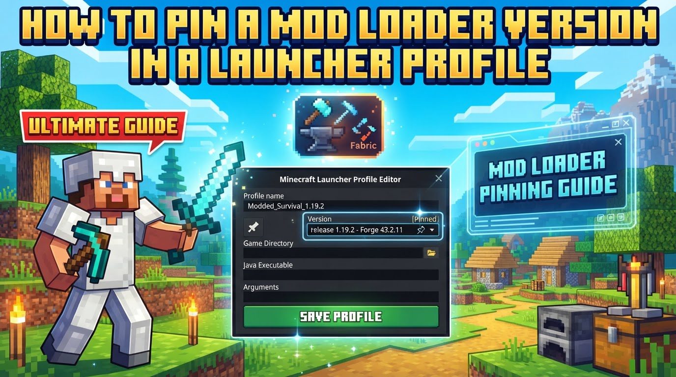 pin a mod loader version in a launcher profile in Minecraft