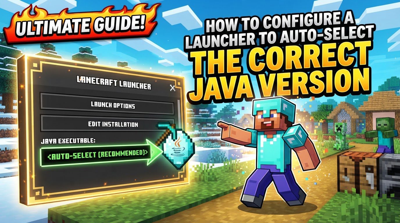 configure a launcher to auto-select the correct Java version in Minecraft