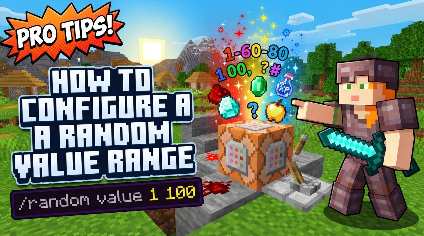 configure a random value range with /random value in Minecraft