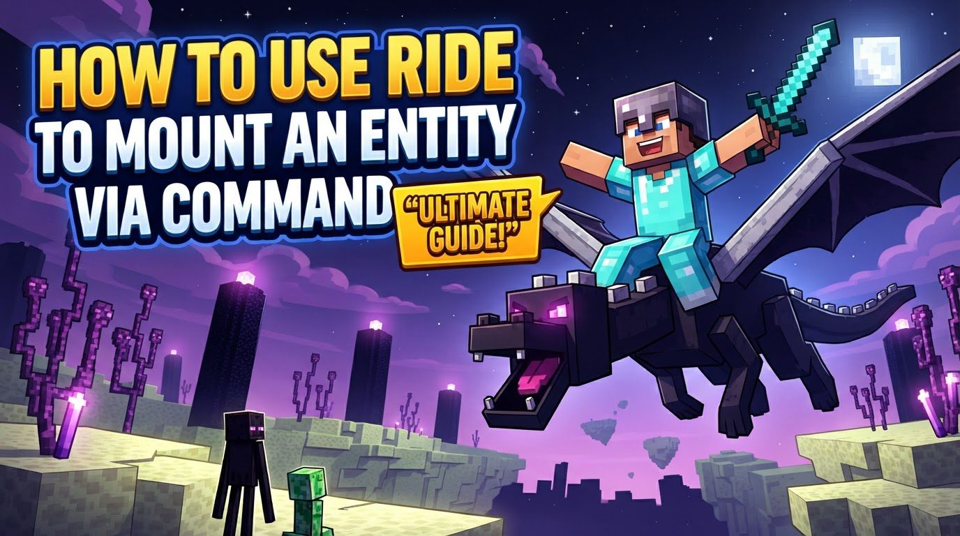 use /ride to mount an entity via command in Minecraft