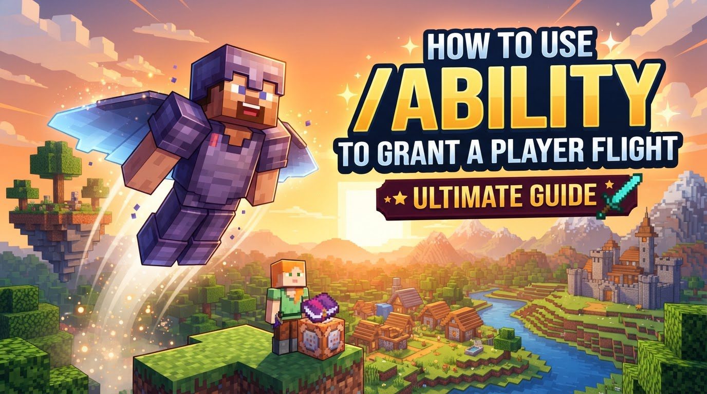 use /ability to grant a player flight in Minecraft
