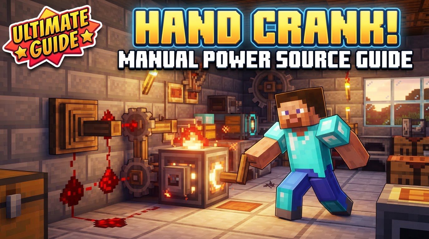 use a Hand Crank as a manual power source in Minecraft