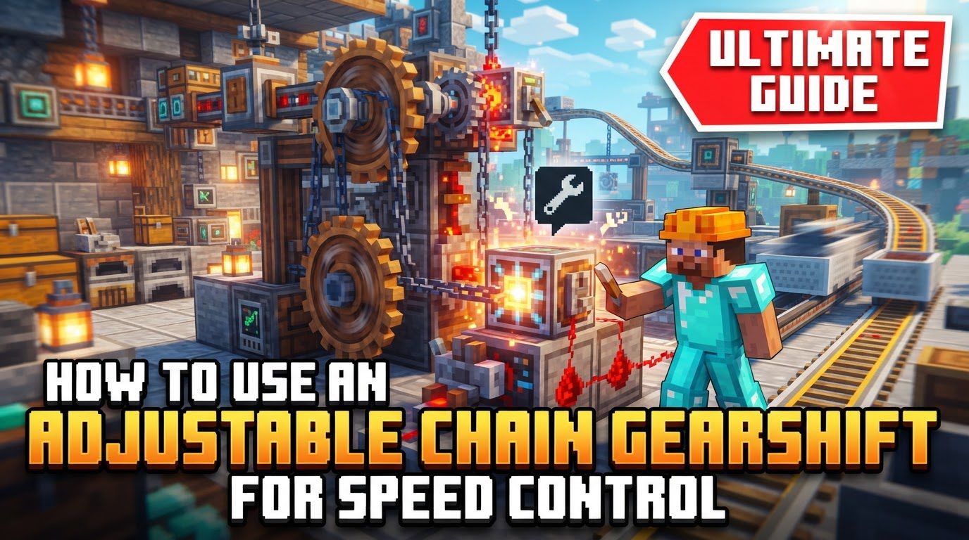 use an Adjustable Chain Gearshift for speed control in Minecraft