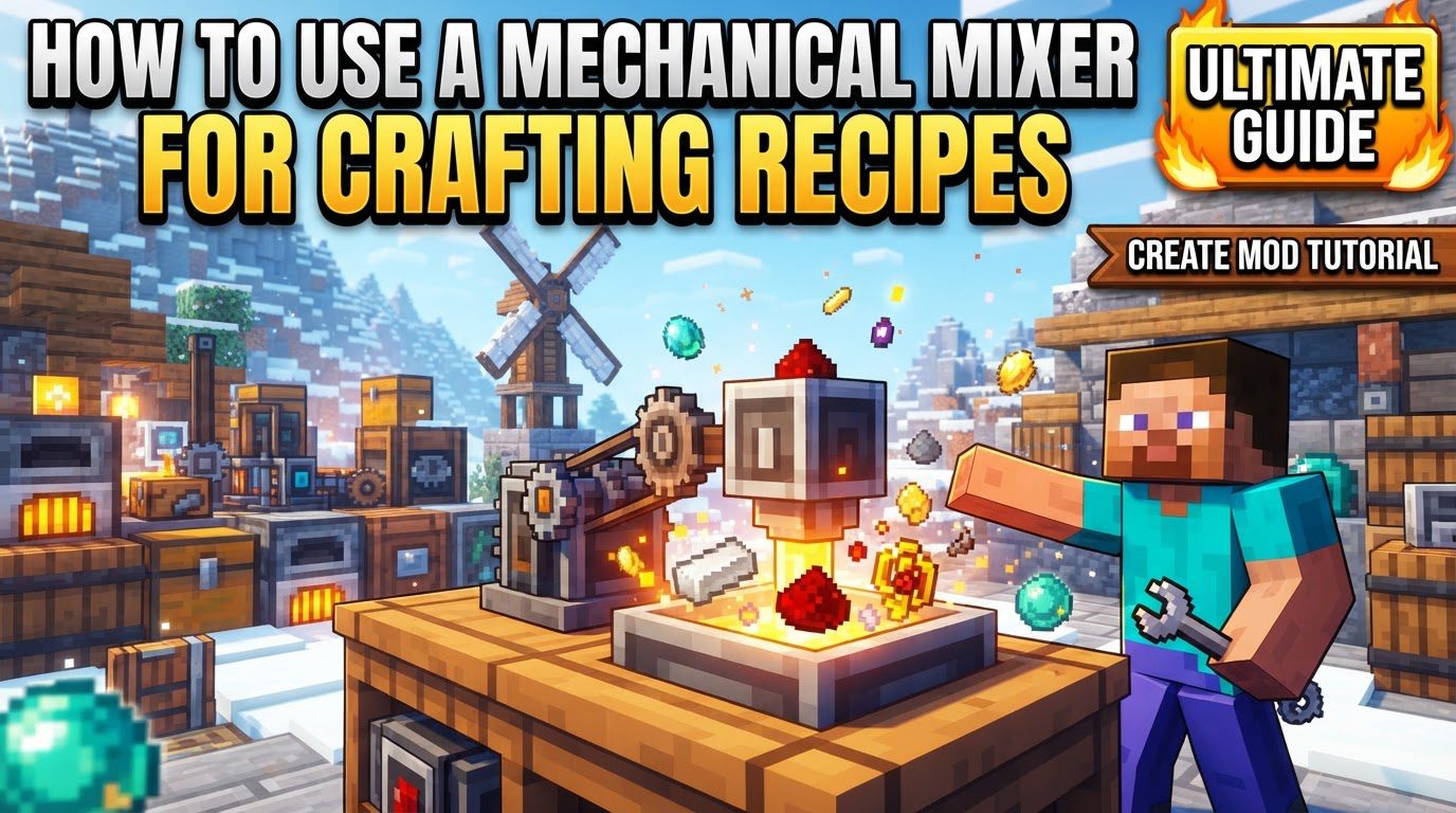 use a Mechanical Mixer for crafting recipes in Minecraft
