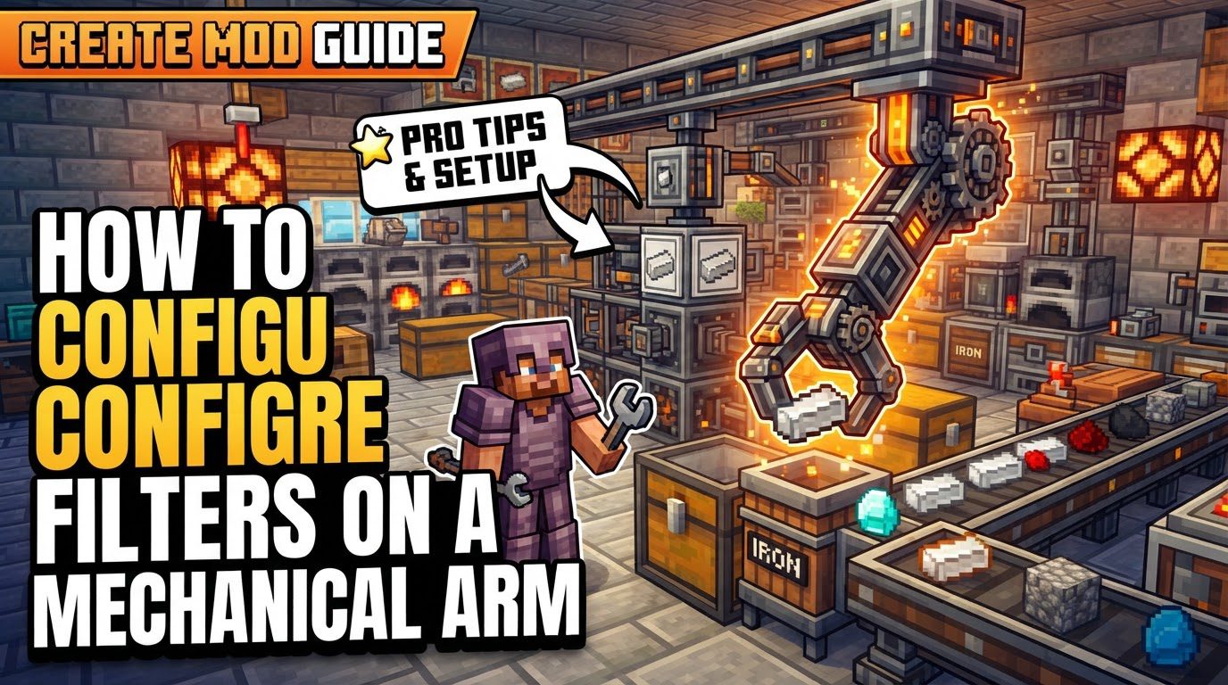 configure filters on a Mechanical Arm in Minecraft