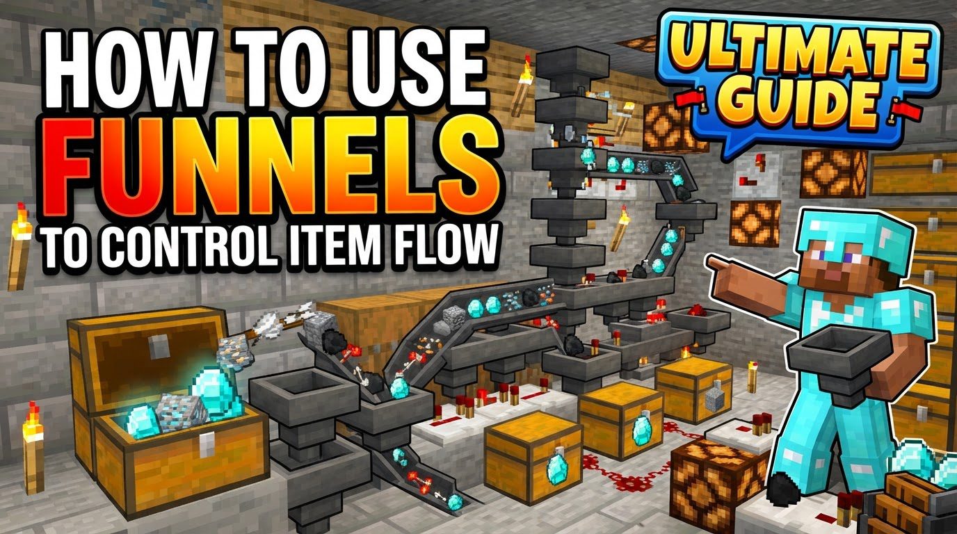 use Funnels to control item flow in Minecraft