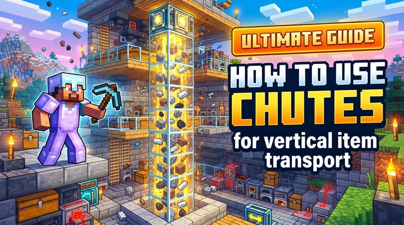 use Chutes for vertical item transport in Minecraft