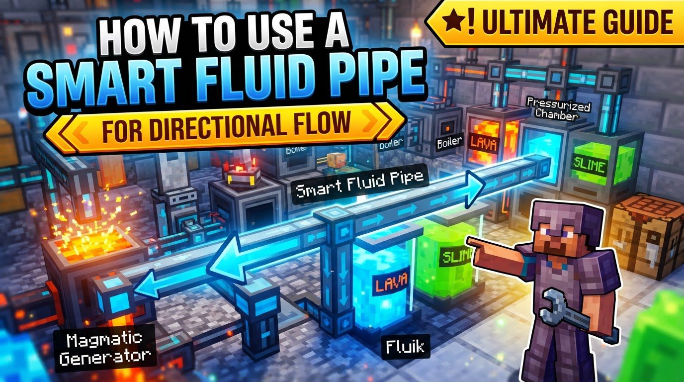 use a Smart Fluid Pipe for directional flow in Minecraft