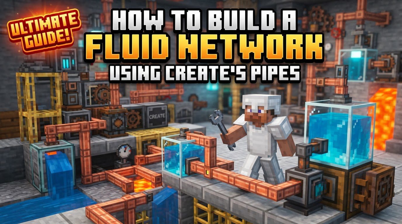 How to build a fluid network using Create's pipes