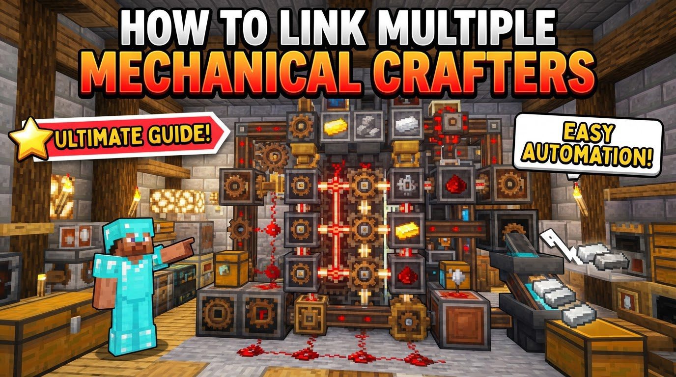 link multiple Mechanical Crafters together in Minecraft