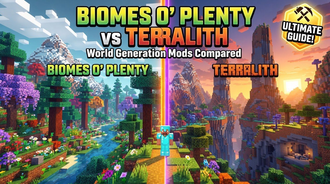 A lush, vibrant landscape where tall, snow-capped mountains meet a dense forest of unique, colorful trees, with a winding river flowing through the valley.