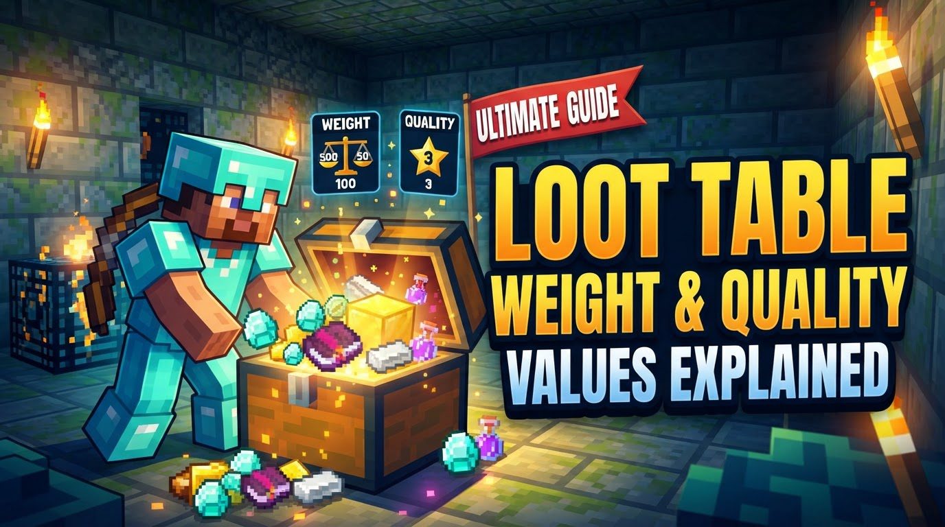 An open Minecraft chest overflowing with various items, with a golden pickaxe and enchanted book prominently displayed among them.