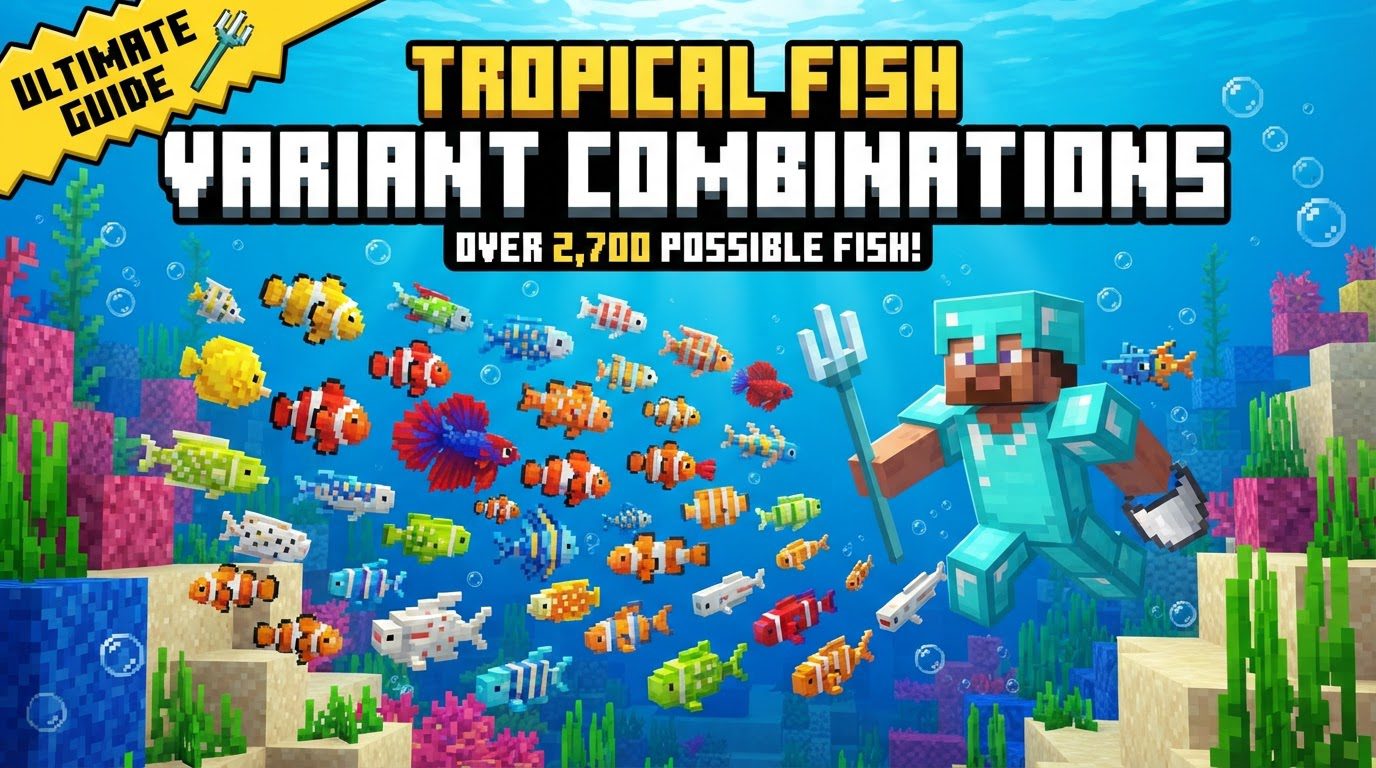 A vibrant coral reef teeming with various colorful tropical fish, some being captured by a player with a bucket.