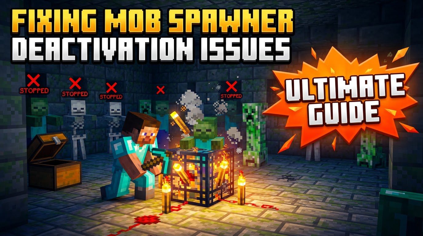 A player placing torches around a skeleton spawner in a dark cave.