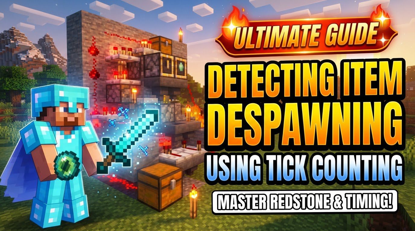 A command block setup in Minecraft with several dropped items nearby, some with custom glowing effects, indicating their NBT tags are being manipulated.