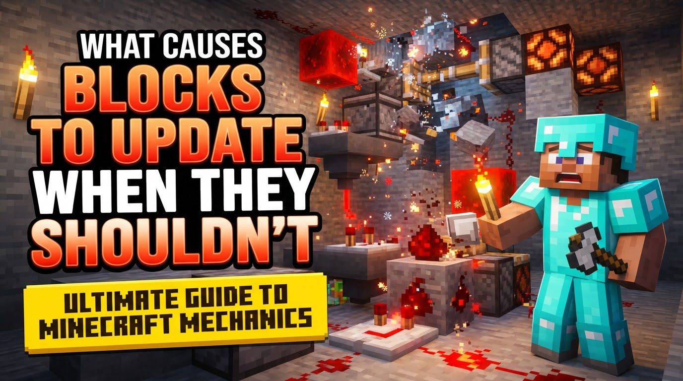 A complex redstone contraption with pistons, observers, and redstone dust, demonstrating intricate block interactions.