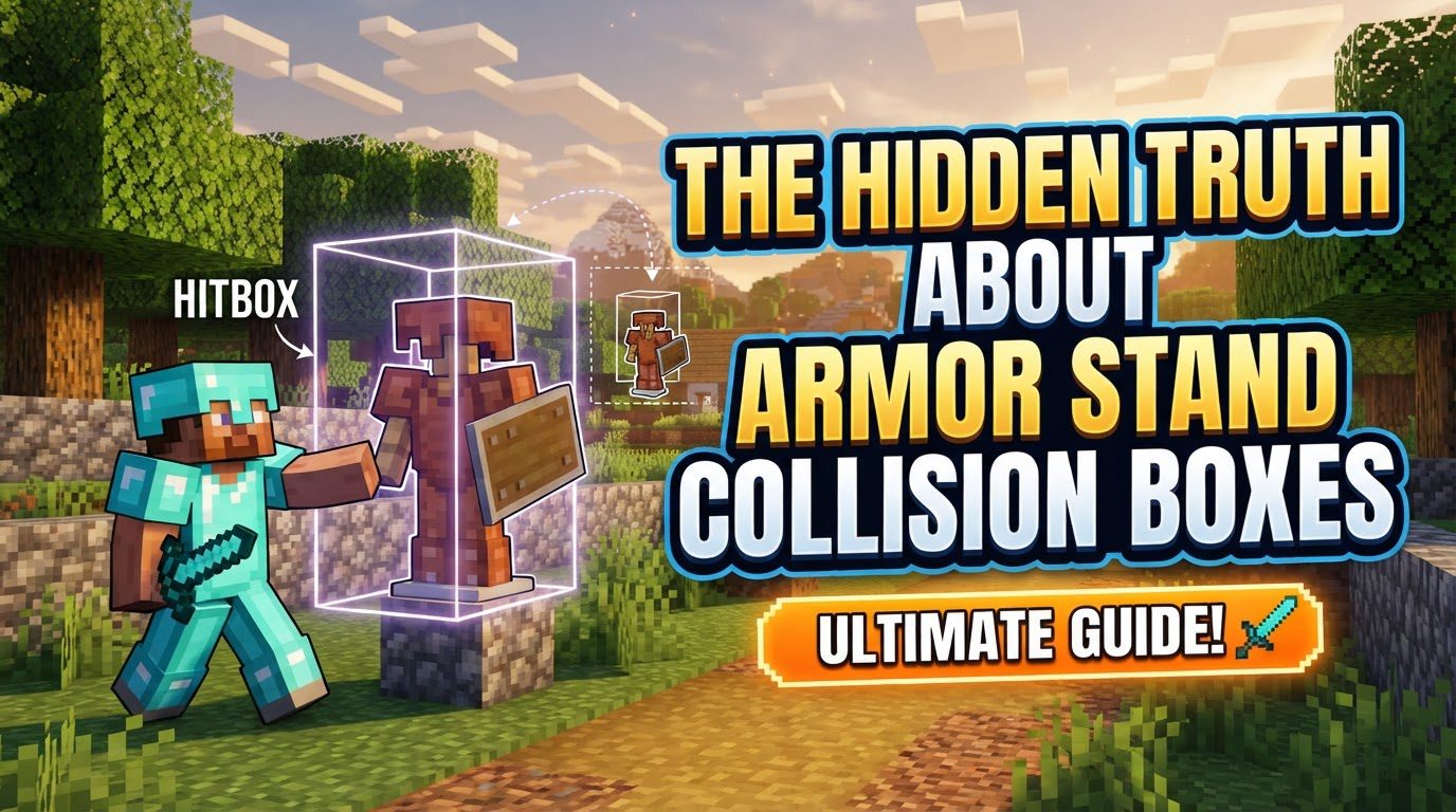 An invisible armor stand holding a glowing sword, standing in a complex redstone contraption with pistons and command blocks.