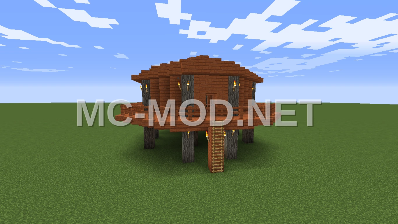 Acacia Wooden Hut for Villages