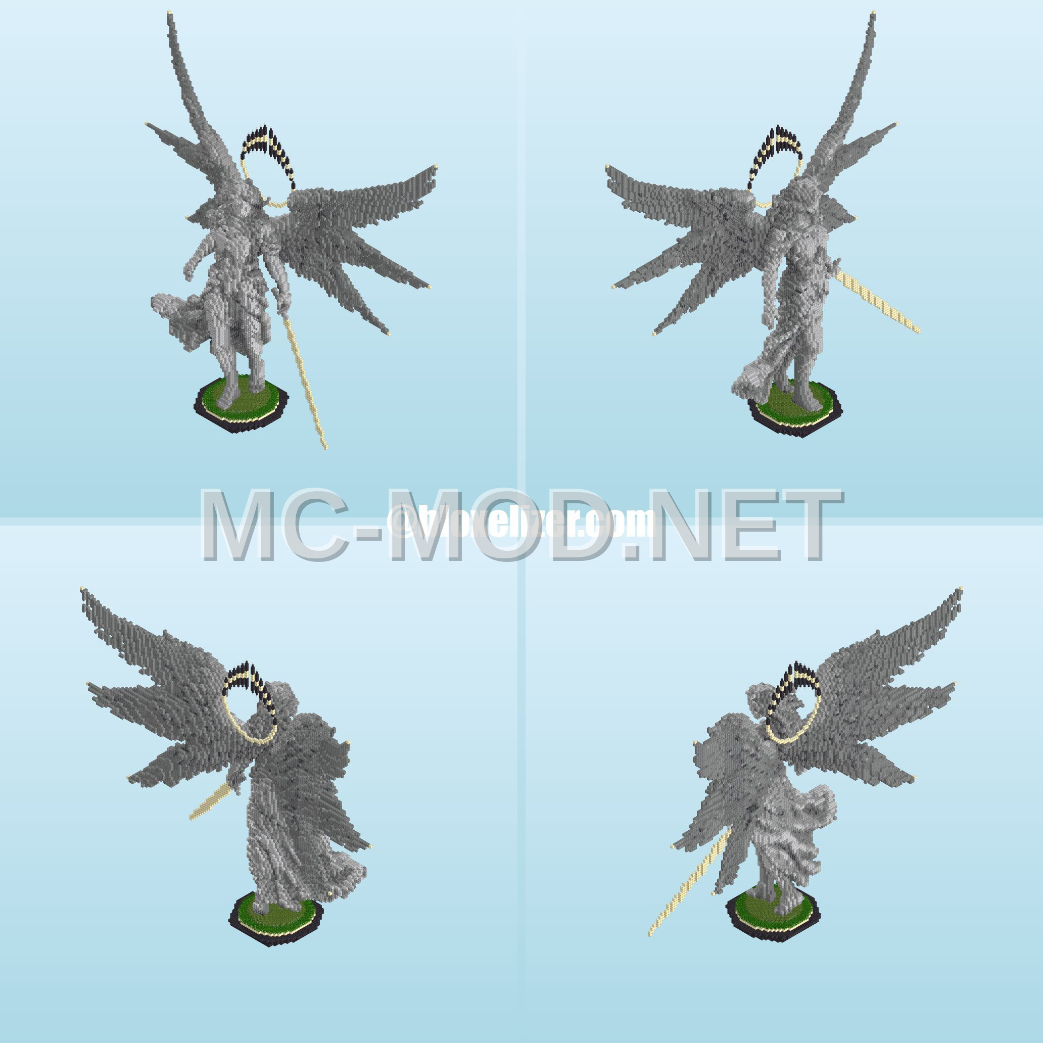 Polished Andesite Angel Sculpture