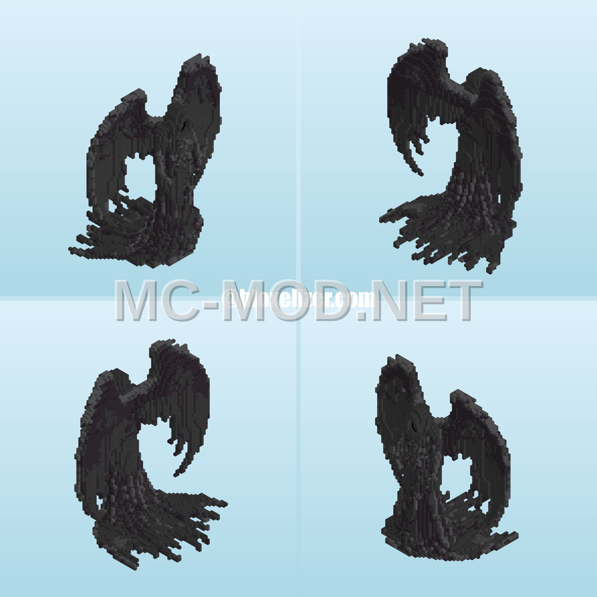 Cracked Blackstone Angel Sculpture