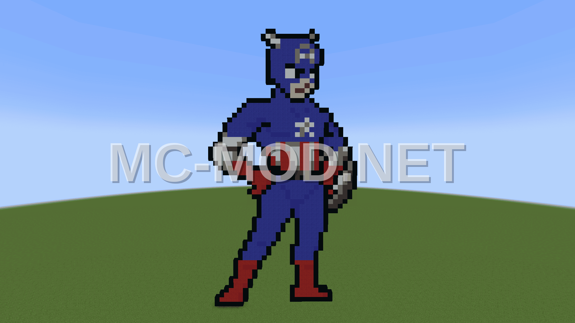 Captain America Pixel Art Decoration