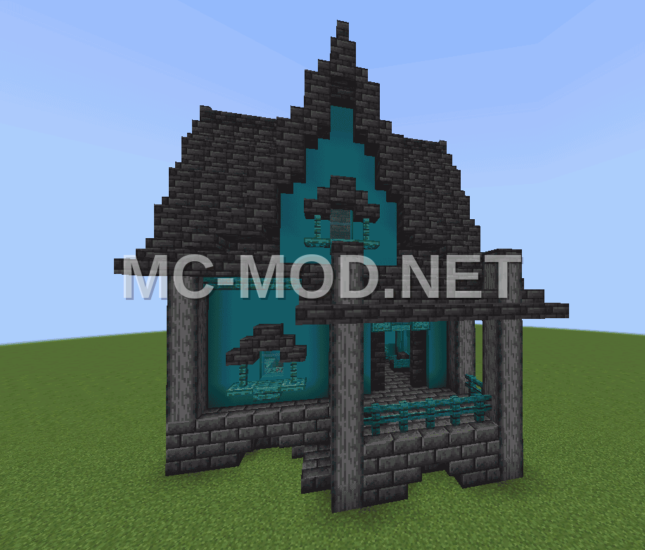Medieval Blue House with Interior