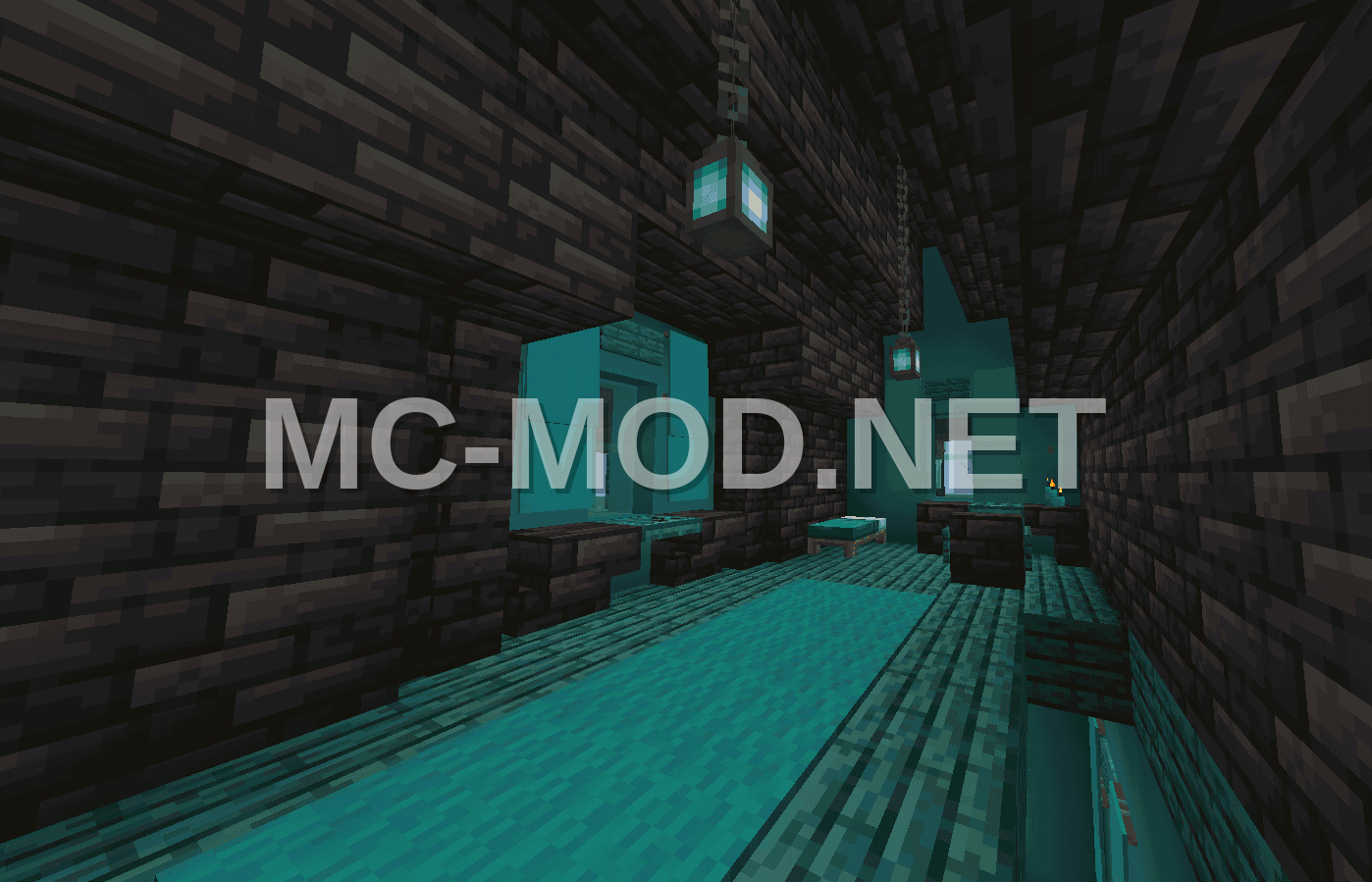 Medieval Blue House with Interior