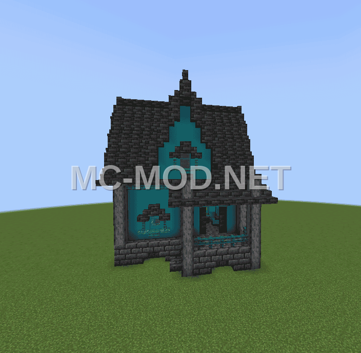 Medieval Blue House with Interior