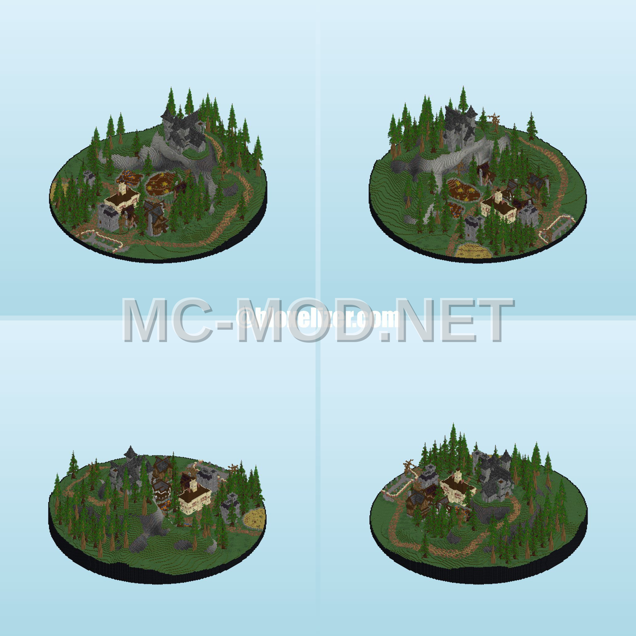 Medieval Castle and Small Town