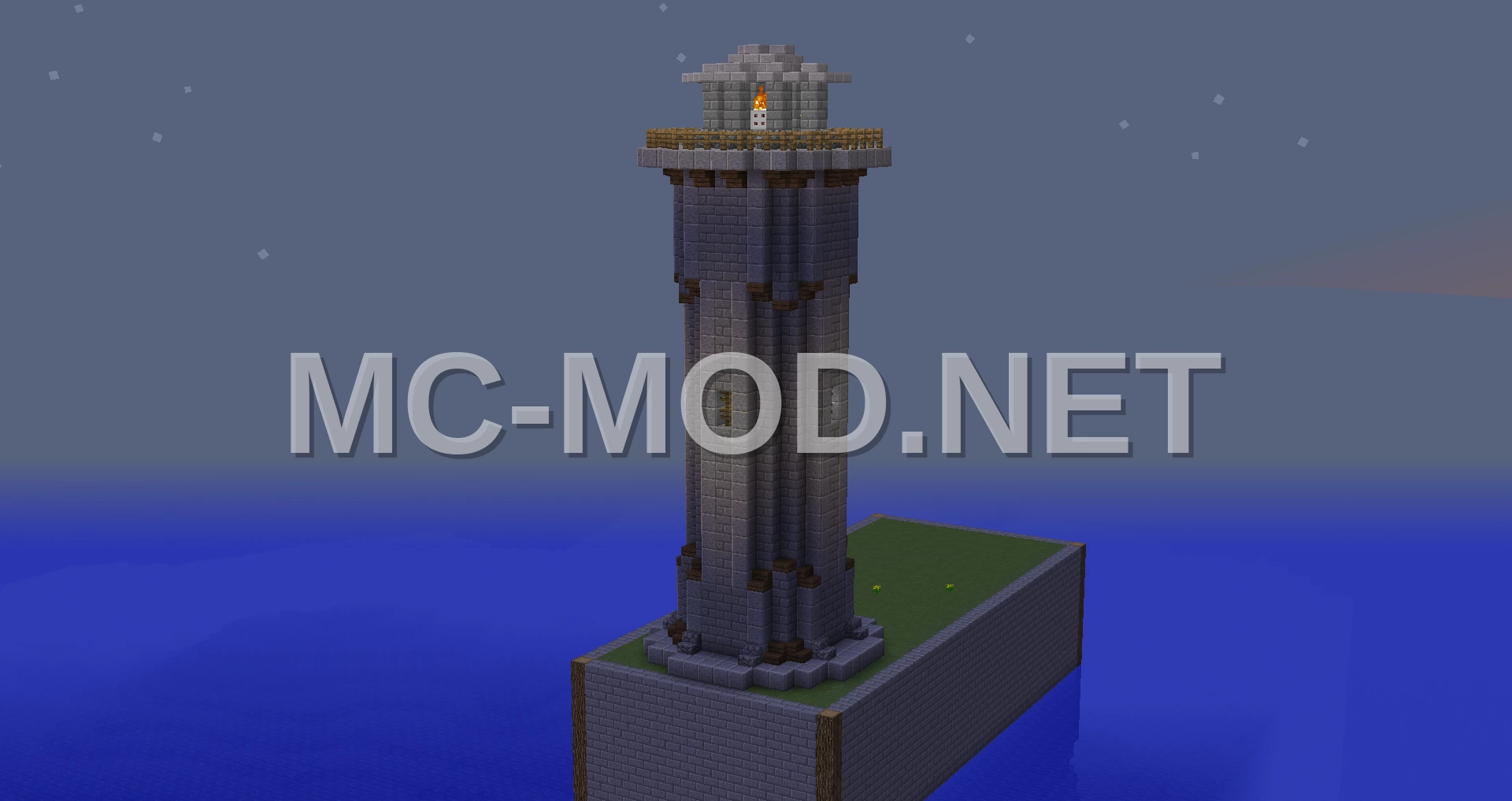 Coastal Lighthouse – Polished Andesite & Stone Bricks