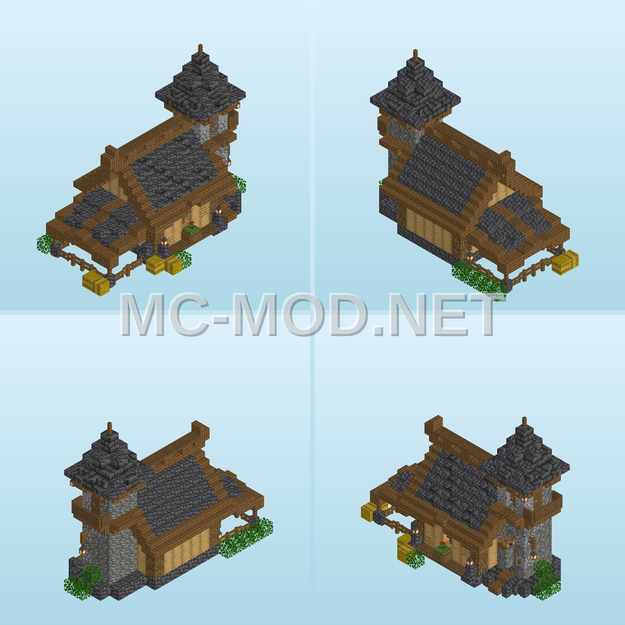 Cobbled Deepslate Base House