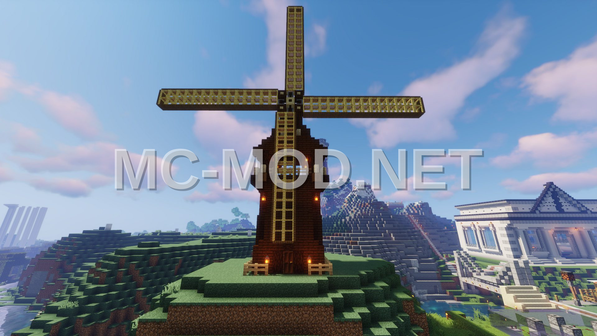 Compact Hillside Windmill