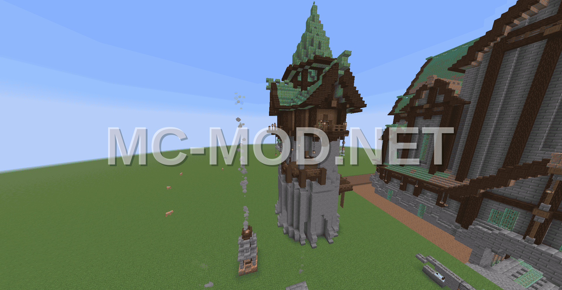 Copper Mage Tower Snowy Village Build