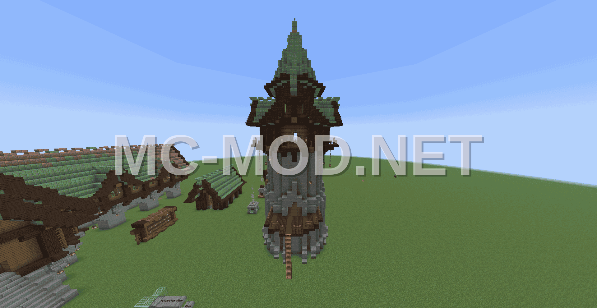 Copper Mage Tower Snowy Village Build